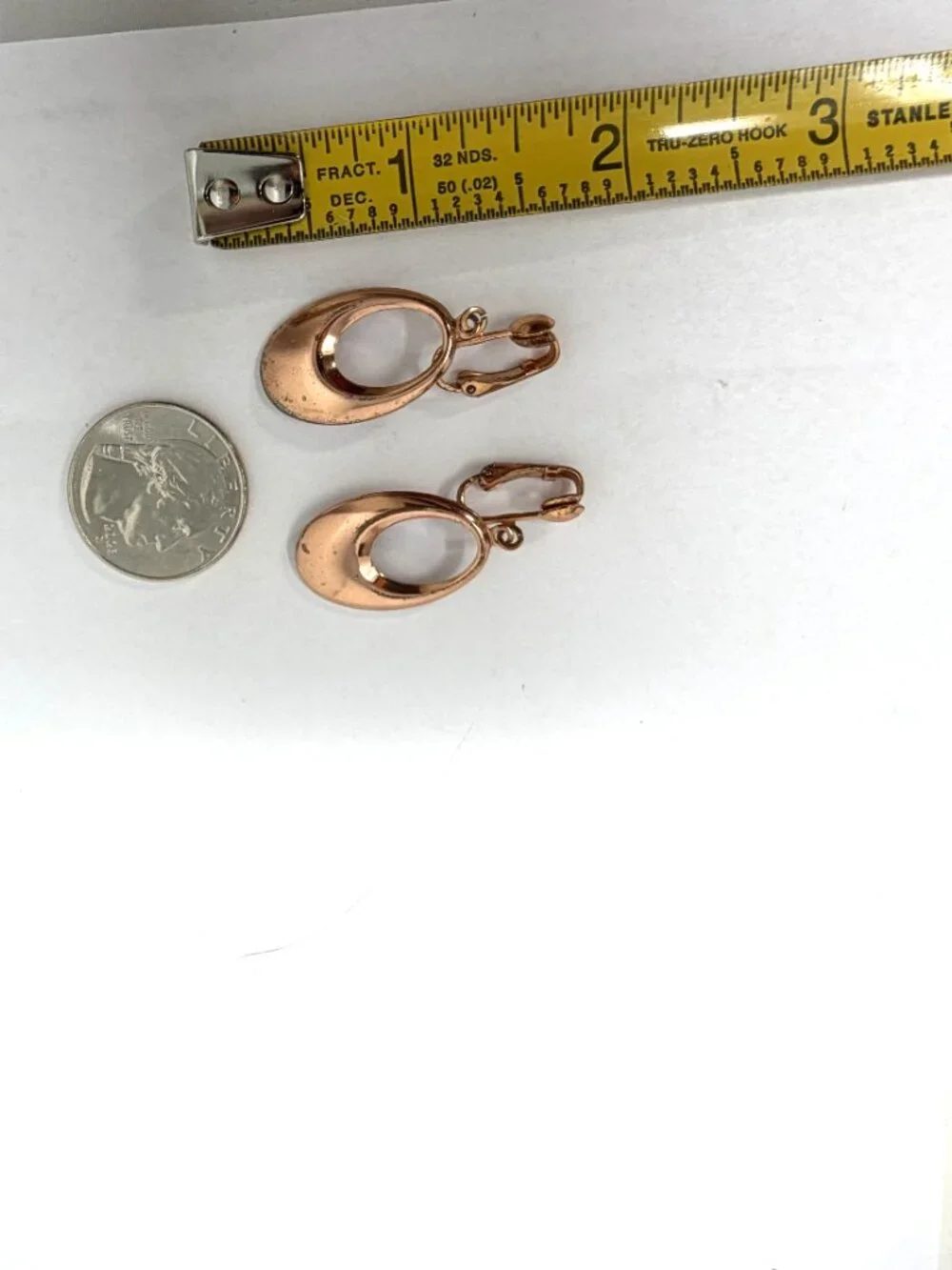 Vintage Copper Earrings 1.5” Door Knocker Clip-on Statement 3.9 grams